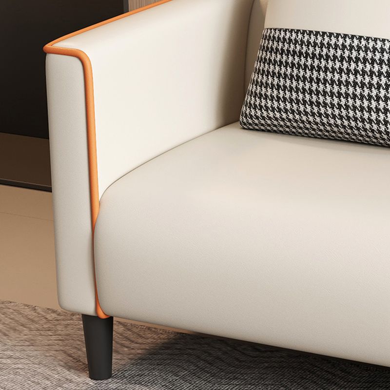 Trendy Solid Color Water Resistant Standard Sofa/Loveseat in Grey/Beige/Amber Color, Seats 3/2 People with 2 Pillows