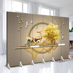 Indoor Opaque Collapsible Temporary Wall with Composite Wood Frame, 6 Panels, Double Sided Print, Independent