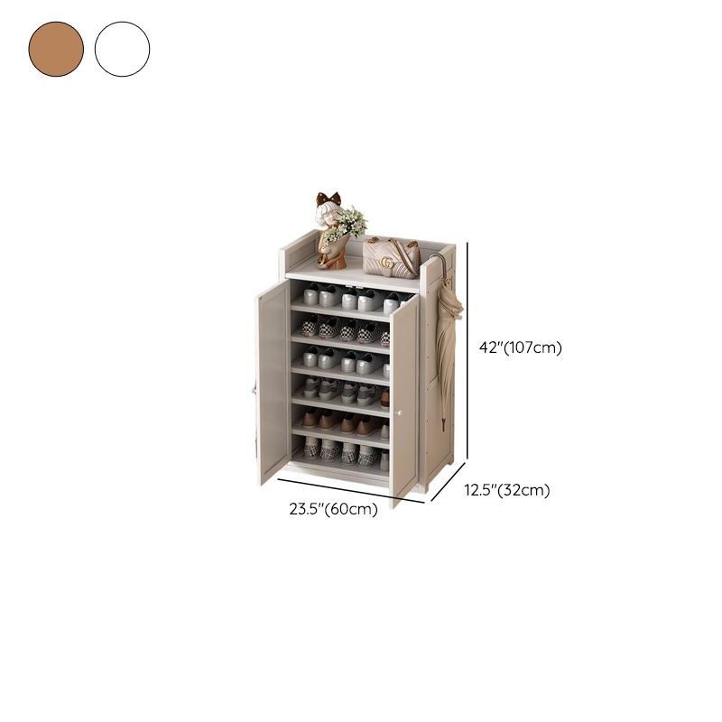 Bambusa 7-tier/6 Tiers/8-tier Shoe Displays with Horizontal Sloping Shelves and Dustproof Cover