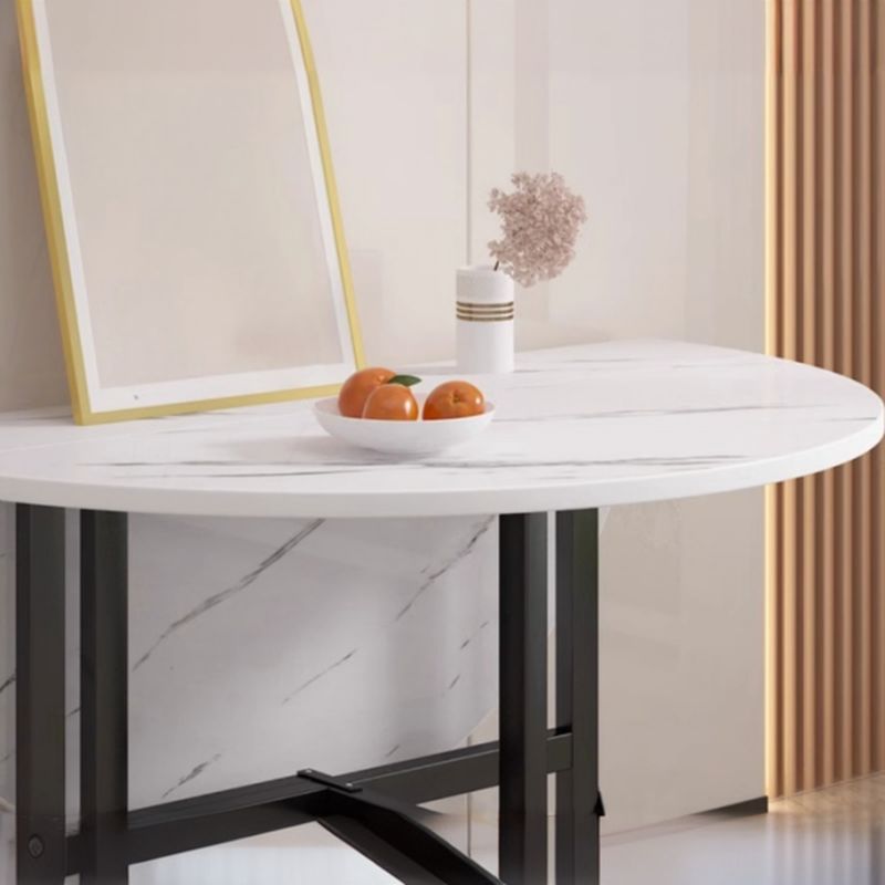 Heat Resistant Foldable Laminate Dining Table for 8/4-seater/Seats 10, Leaf Included