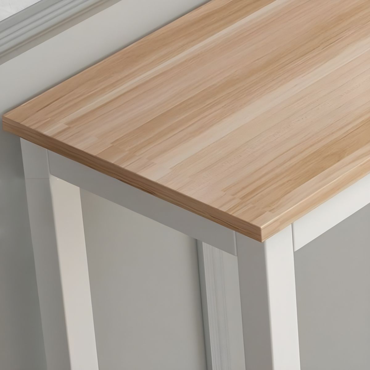 Rectangle Bar Table Set 1/4 Pieces Natural Colour Wood Counter Table