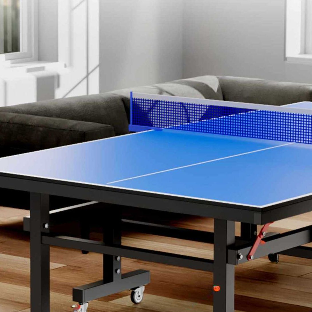Indoor Ping Pong Table with Synthetic Laminate Top in Ink/Dark Blue and Included Table Tennis Paddle
