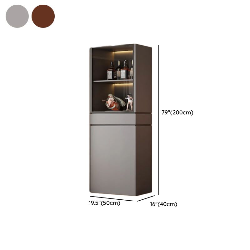 Rectangular Detached Accent Cabinet with Damp-proof, Scratch-immune Glazed Door in Chalk/Sepia and Soft Close Drawer
