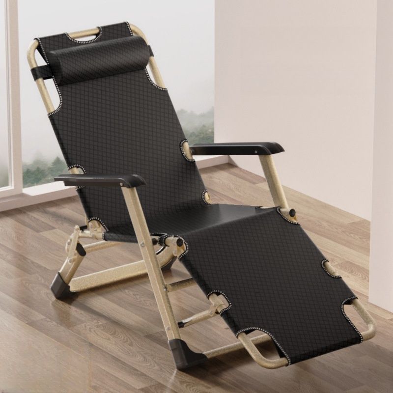 Contemporary Solid Color Arm Recliner in Black/Dove Grey/Blue with Alloy Frame, Non Rocking Base, Locking Back Angle, and Independent Back Movement