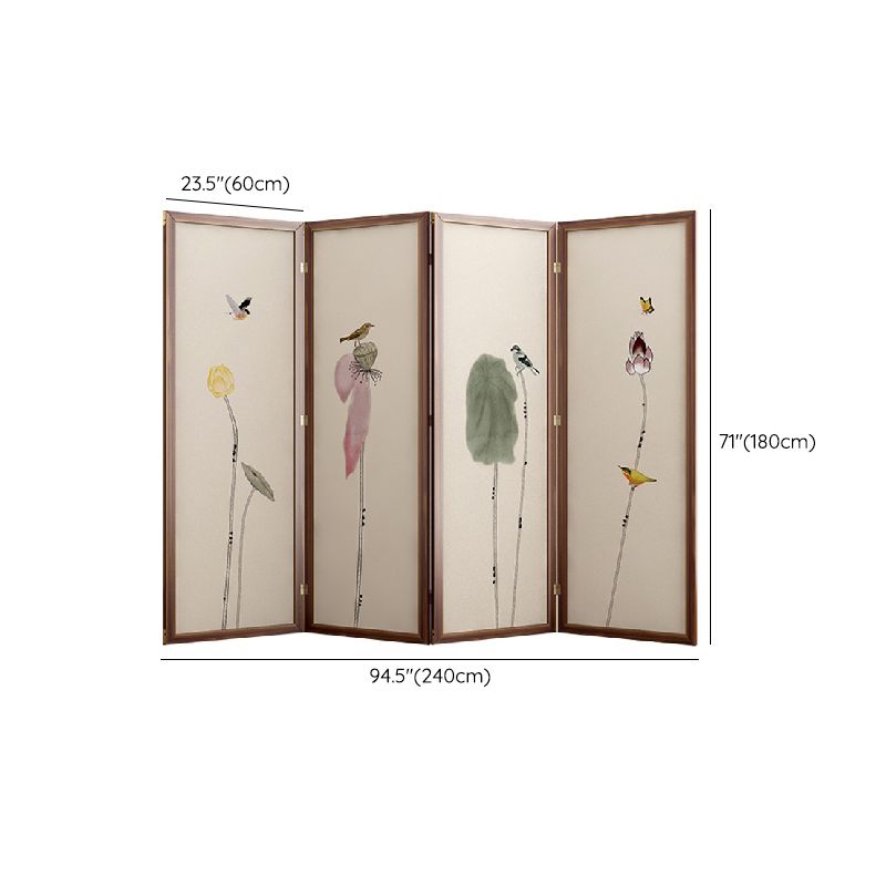 Cocoa Translucent Indoor Foldable Temporary Wall Divider with Gauze, 3/4 Panels, Standalone