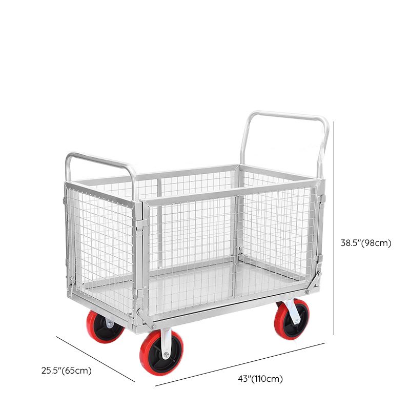 Steel Chrome Adult Office Rolling Cart with Handle, Storage & Casters