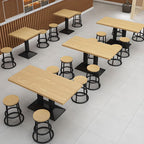 Veneer Dining Table with Pedestal Base, Rainproof Durability, Square Top for 2-seater