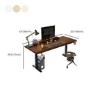 Casual Adjustable Height Standing Desk with Mildew Resistant T-Shape Base in Ink/Brown, Self-supporting with Programmable Memory Controller