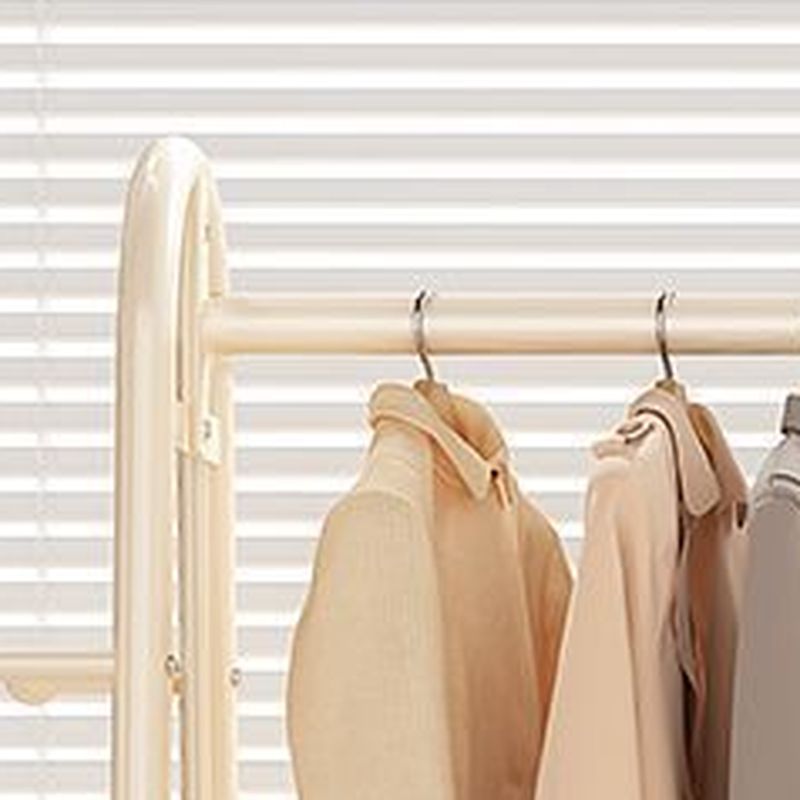 Contemporary/Art Deco Coat Rack with Receptacle Storage, 2 Shelves, Alloy Frame, Metal Hook, and Shoe Storage