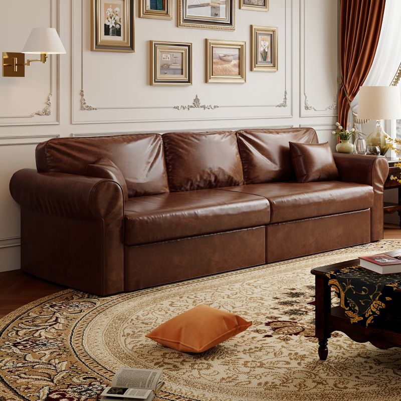Modish Solid Color Stain Resistant Standard Sofa in Black/Jade Green/Taupe for 4-seater/5 Person with 2 Pillows
