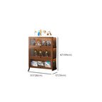 Charcoal Simplistic Bambusa Flooring Curio Cabinet with Sealed Cabinet, 2 Shelves/3 Shelves/4 Shelves, 2 Doors/3 Doors/4 Doors