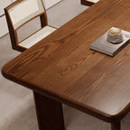 Contemporary Solid Wood Kitchen & Dining Table in Light Brown with Chip Resistant Fixed Legs for 6-person Seat/Seats 10/8 People