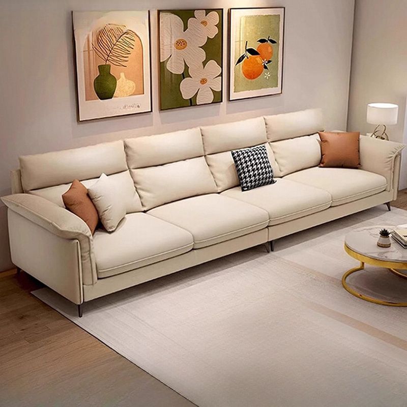 Modern Water Resistant Dove Grey/Chalk Solid Color Sofa Couch/Loveseat/Single Sofa with 4 Pillows/3 Pillows/2 Pillows for 3 Person/4-seater/5 Person