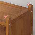 Art Deco Bambusa Rectangle Shoe Rack with Light Brown Finish, 3-6 Shelves for 11-30 Pairs in Drawing Room
