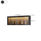 Contemporary Faux Wood Wall Mounted Display Cabinet with Glass Door