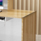 L-Shape Desk with 1 Cabinet, Hutch, Keyboard Tray, Cable Management, Desk Return, Filing Cabinet, and 1 Drawer Pedestal