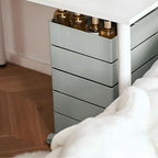 Rounded Corners Five-Tier Storage Utility Carts Movable and Rotating
