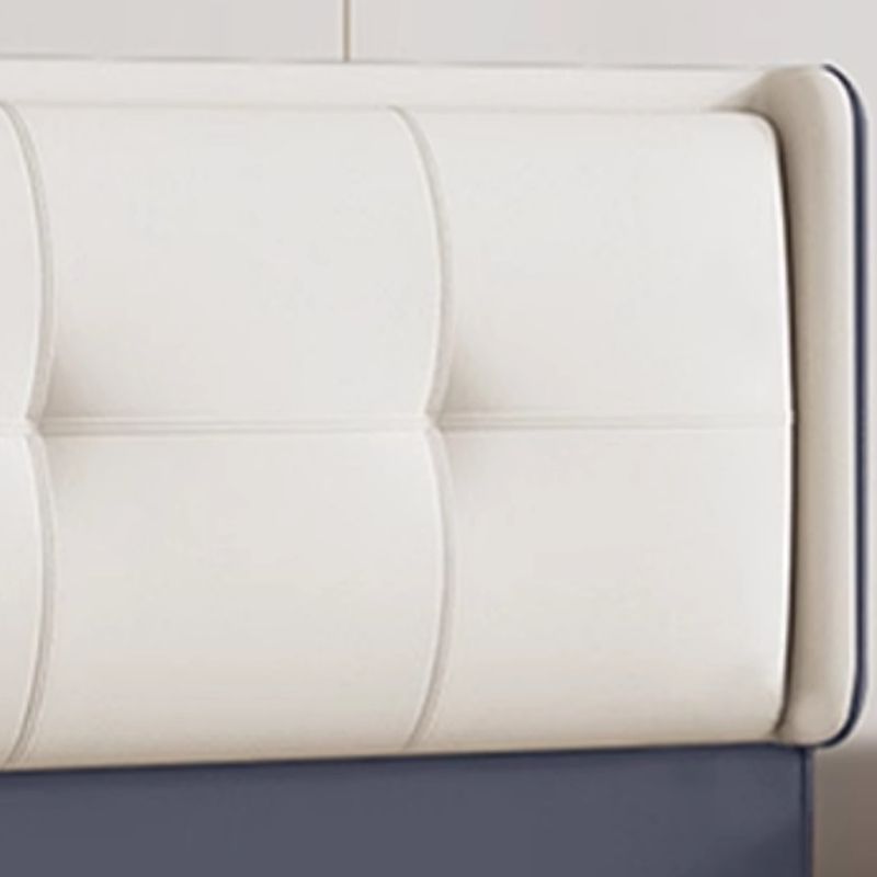 Trendy Wingback Headboard with No Distressing, Piled Tufted Rectangle for Queen/King Bed, Sponge Upholstery Fill, Standard Height