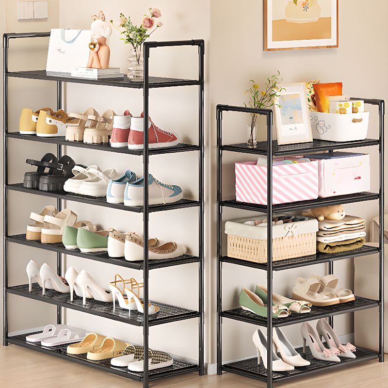 Modern Rectangle Ink Metal 21-30 Pairs/11-20 Pairs/1-10 Pairs Shoe Rack for Drawing Room with 7 Shelves/6 Shelves/4 Shelves