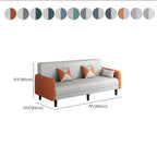 Convertible Sofa in Gray/Cerulean/Off-White with Armrest and 3 Pillows