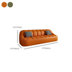 Loveseat/Single Sofa in Midnight Black/Amber Color/Off-White Pu Leather with 1 Pillow
