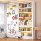 Chalk Book Rack with 6-Shelf/5-Shelf Vertical/Horizontal Alloy Open Back