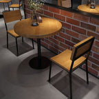 Simplistic Circular Solid Wood Table with Eased Edges, No Seating, and Assembly Required