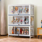 Bambusa Flooring Curio Cabinet with Stockroom, 4 Cabinets/3 Cabinets/2 Cabinets, 4 Shelves/3 Shelves/2 Shelves, 4 Doors/3 Doors/2 Doors