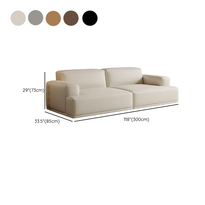 Modish Solid Color Standard Sofa in Black/Light Brown/Coffee for 5 Person/4-seater/3-seater