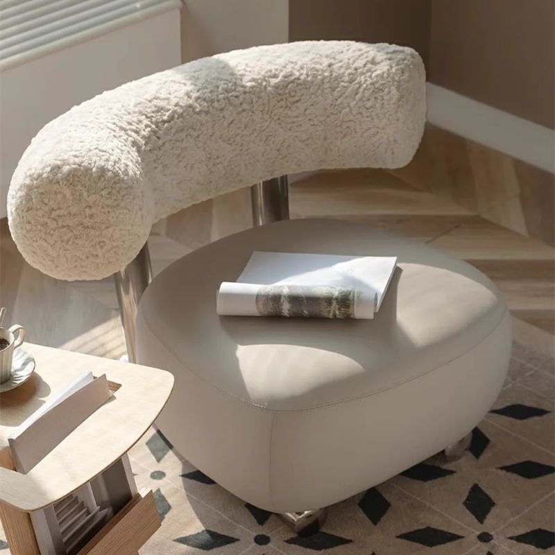 Simplistic Solid Color Side Chair with Arched Back