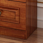 Modern Simple Style Kitchen Storage with 5 Drawers, Standard/Narrow Timber Countertop, 1 Shelf, Glass Doors, and Wine Display