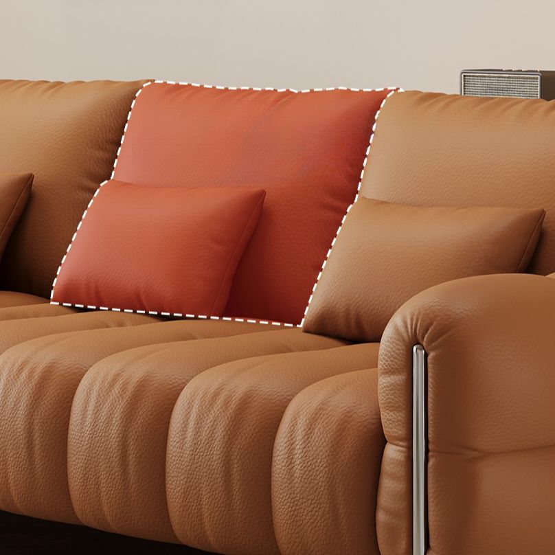 Drawing Room Standard Sofa in Light Gray/White/Light Brown with Armrest and 4 Pillows
