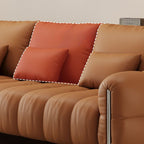 Drawing Room Standard Sofa in Light Gray/White/Light Brown with Armrest and 4 Pillows