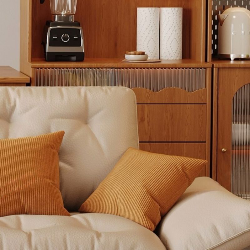 Drawing Room Standard Sofa in Off-White with 3 Pillows