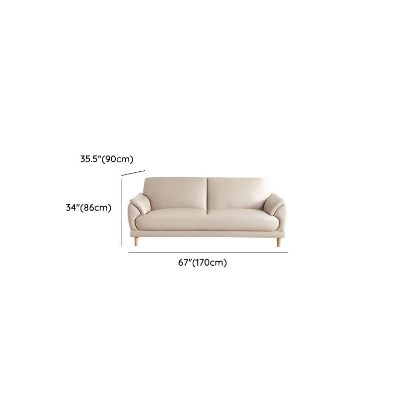 Trendy Solid Color Water Resistant Standard Sofa/Loveseat in Beige with Arm, Seats 3/4-seater/2 People