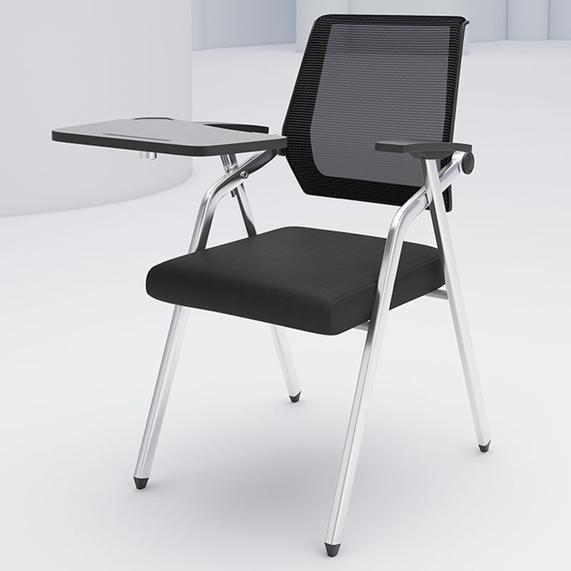 Solid Color Multipurpose Chair with Handrail, Foldable Metal Frame, 1 Chair for Tile Flooring
