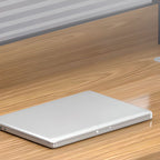 Art Deco T-Shape/L Shaped Office Desk with Reclaimed Wood Top in Wood Grain, Pc Desk Included with Twin Support