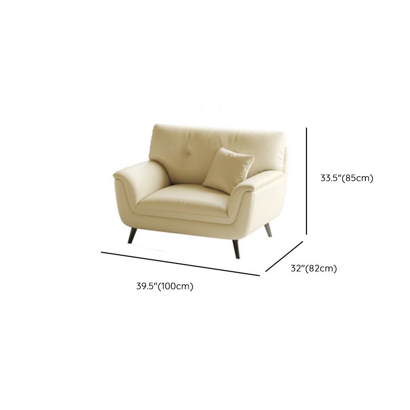 White Standard Sofa/Single Sofa with Armrest and 3 Pillows/1 Pillow