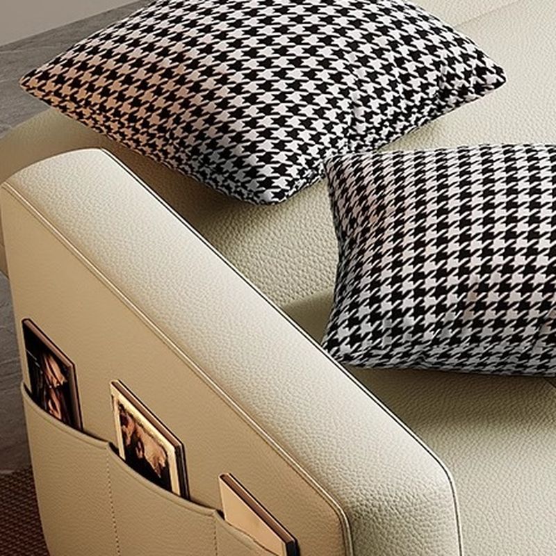 Trendy Solid Color Water Resistant Standard Sofa/Loveseat with Arm, Seating for 2 People/Seats 3, Receptacle Storage, and 2 Pillows