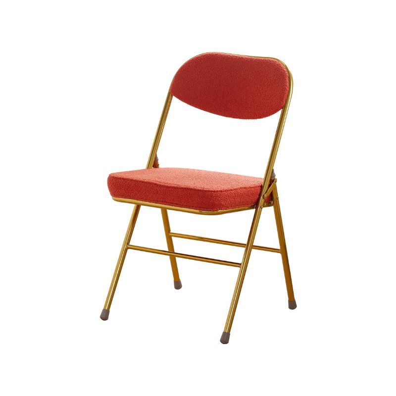 Contemporary Side Chair with Ventilated Back, Compact Foldable Design, Upholstered Metal Frame for Linoleum