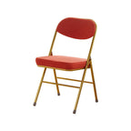 Contemporary Side Chair with Ventilated Back, Compact Foldable Design, Upholstered Metal Frame for Linoleum