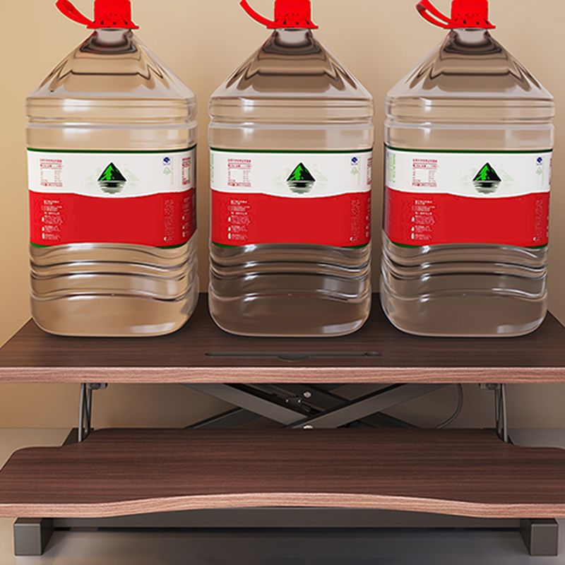 Trendy Manufactured Wood 2-Tier Notebook Holder with Pop Up Lifting Shelves
