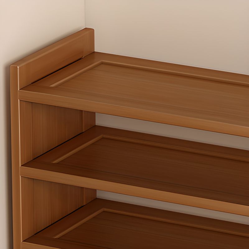 Art Deco Bambusa Rectangle Shoe Rack with 8/11/10 Shelves, Floor Mounted for 21-30 Pairs in Drawing Room
