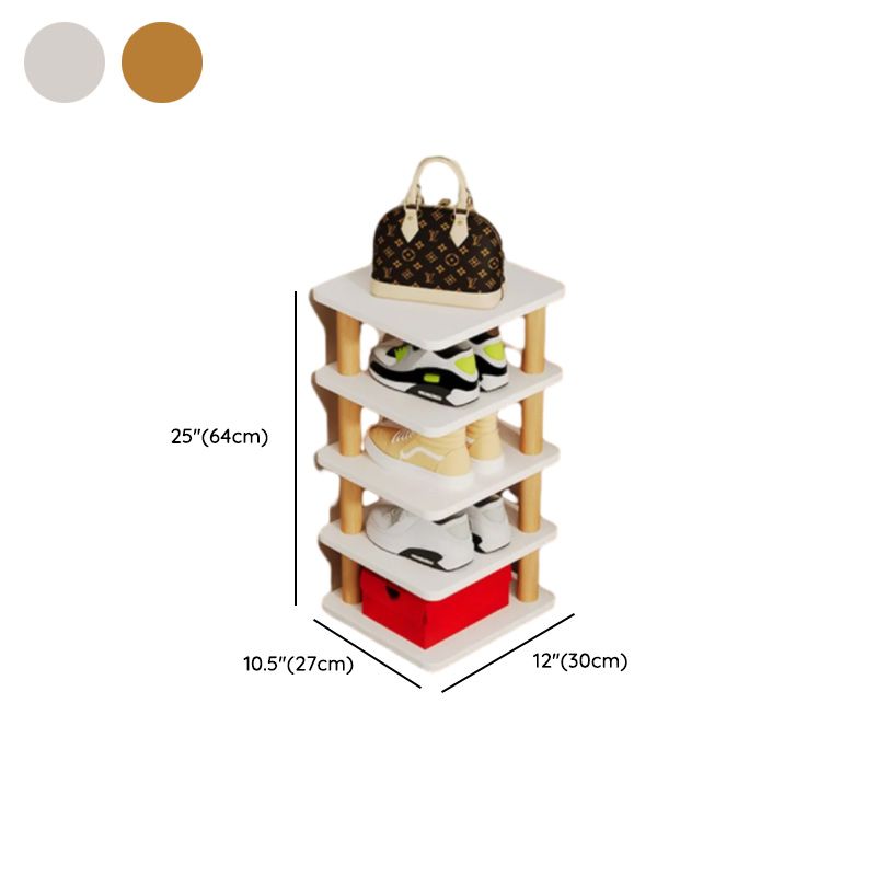 Art Deco Composite Wood Rectangle Shoe Rack, Floor Mounted for 1-20 Pairs in Drawing Room