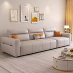Off-White Standard/Single Sofa with Armrest and 3/1 Pillows for Drawing Room