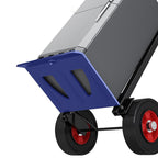 Adult Folding Rolling Cart with Storage Tray, Casters & Handle, Black Metal Frame