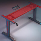 Minimalist Novelty Corrosion Resistant T-Shape Independent Structure Desk with Cup Holder and Engineered Wood Top