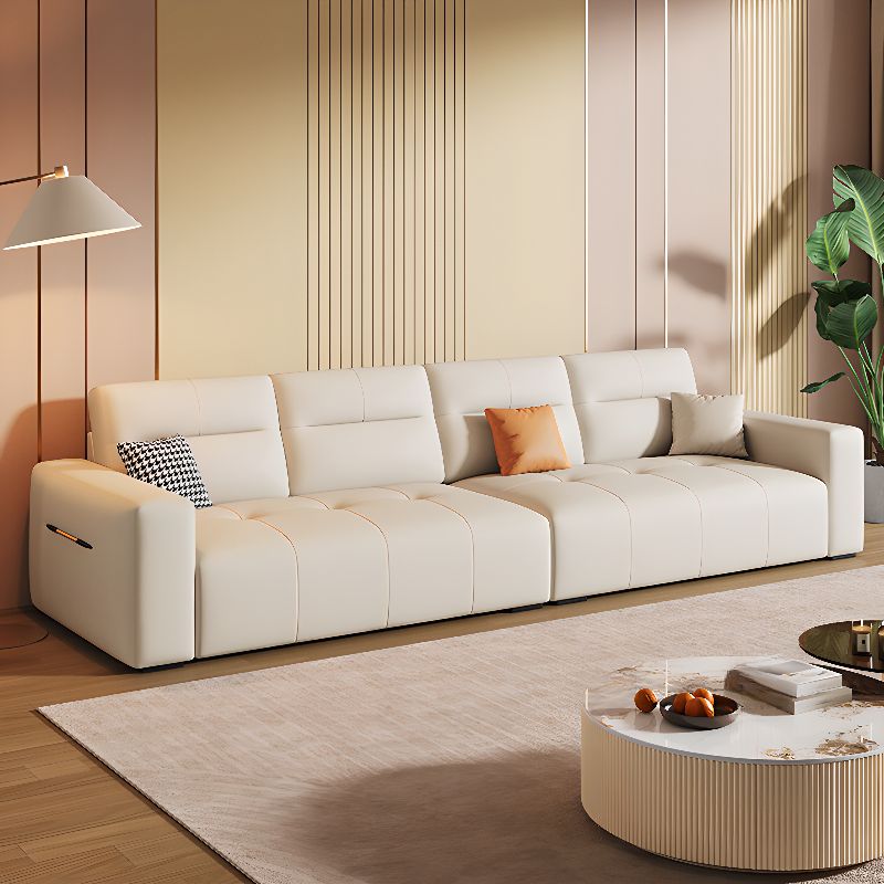 Fade-proofed Standard/Single Sofa in Off-White for Drawing Room with Armrest and 3/1 Pillow
