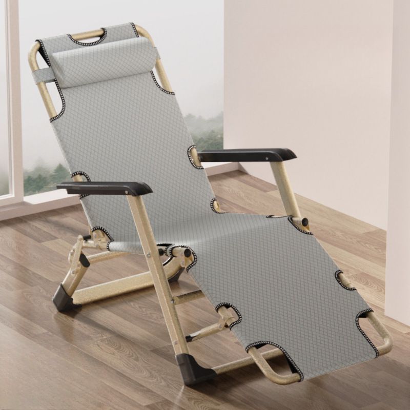 Contemporary Solid Color Arm Recliner in Black/Dove Grey/Blue with Alloy Frame, Non Rocking Base, Locking Back Angle, and Independent Back Movement