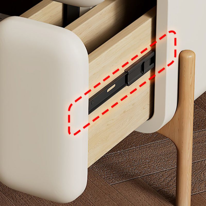 Modish Nightstand With Drawer Organization Featuring 3 Drawers and Pleather Countertop with Leg